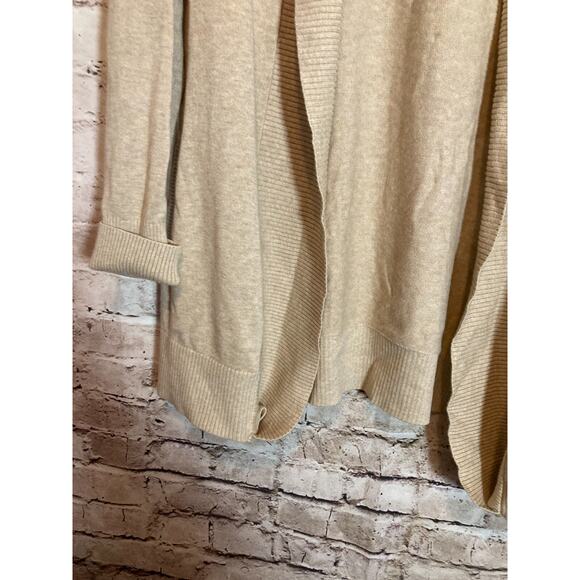 Land's End Sweater Womens Medium Beige Open Front Long Line Cardigan Neutral - Picture 7 of 13
